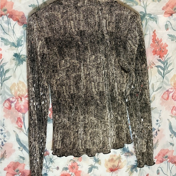 Vintage Elegant Black and Gray Women's Top - Picture 4 of 7